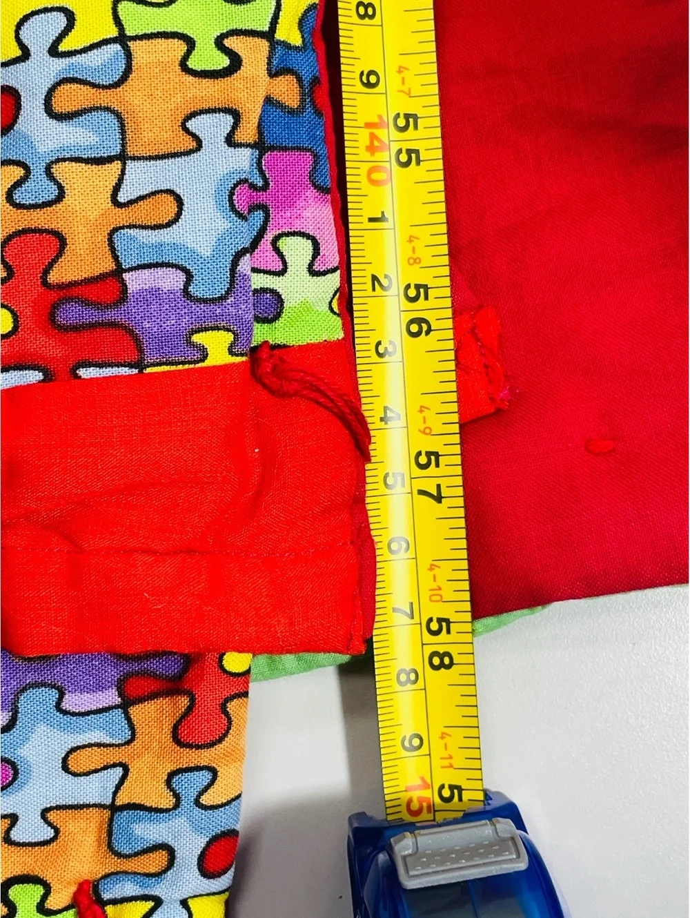 Handmade Autism Puzzle Piece Patchwork Quilt Blanket 42 x 58 Double Sided